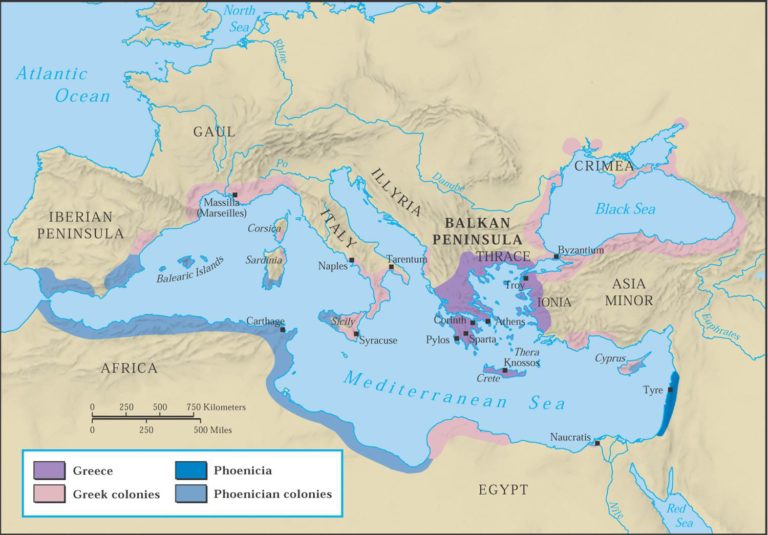 The eventual growth of colonies founded by Greece and Carthage/Phoenicia.